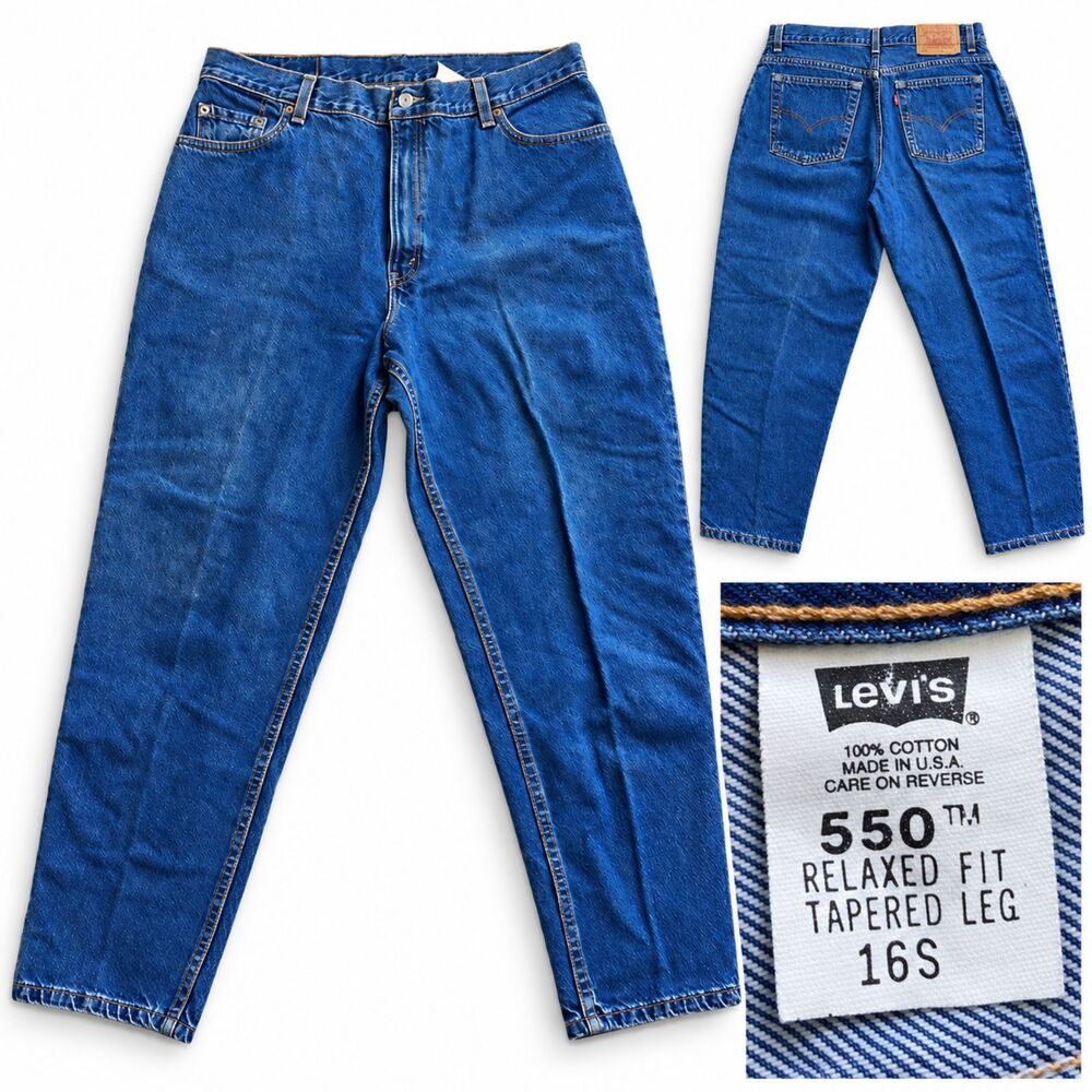 Vintage Levis 550 Womens USA MADE Size 16s Mom Jeans Relaxed Tapered Denim 31x30